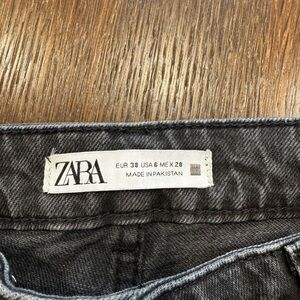 Zara Black Washed Denim Jeans